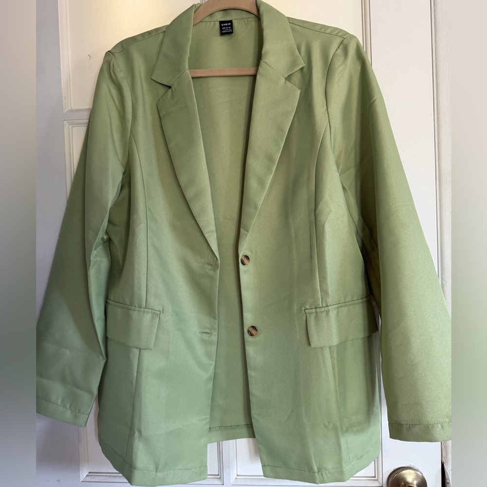 SHEIN Light Green Blazer Jacket
